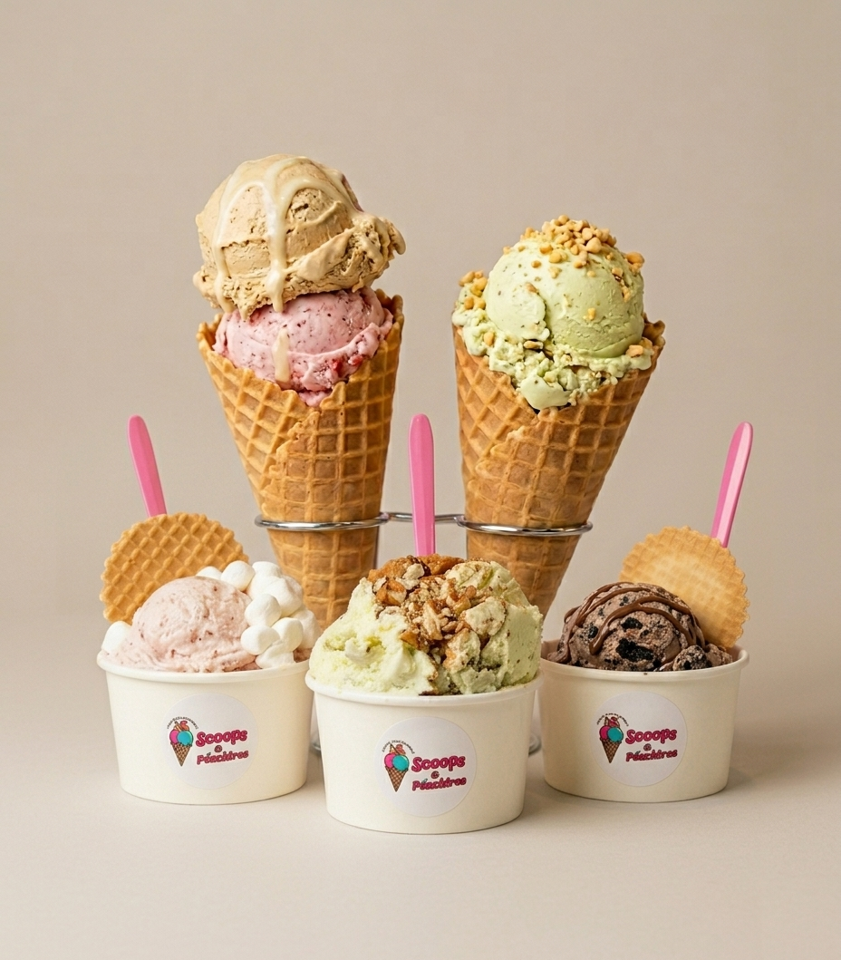 Ice cream scoops and treats
